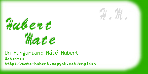 hubert mate business card